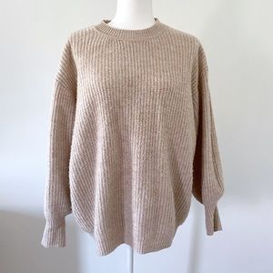 ASOS Maternity crew neck balloon sleeve sweater oatmeal US 6